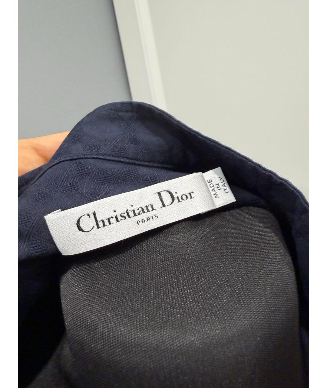 CHRISTIAN DIOR Темно-синее хлопковое повседневное платье, фото 7