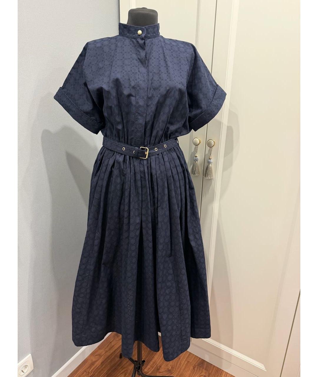 CHRISTIAN DIOR Темно-синее хлопковое повседневное платье, фото 4