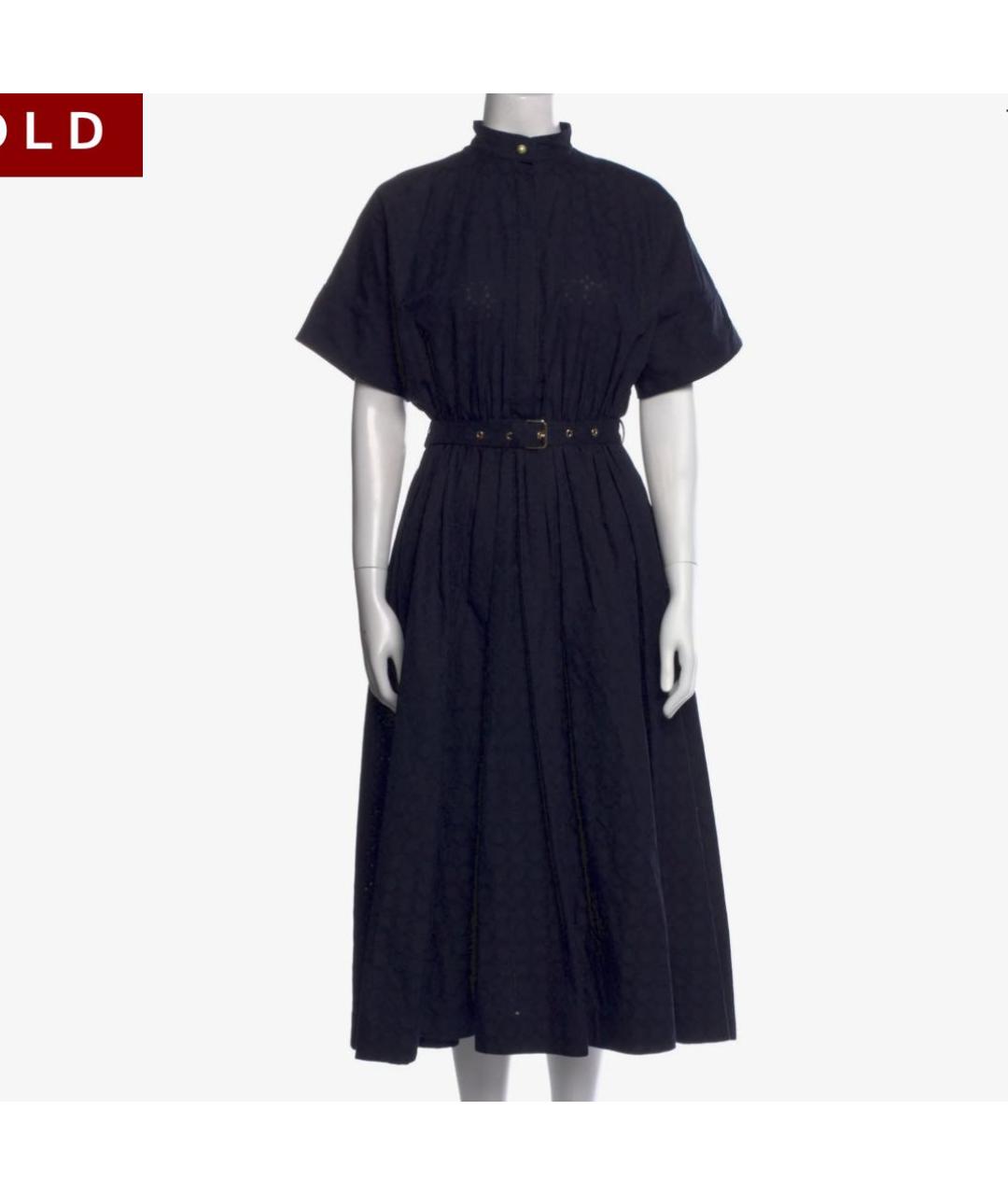 CHRISTIAN DIOR Темно-синее хлопковое повседневное платье, фото 9