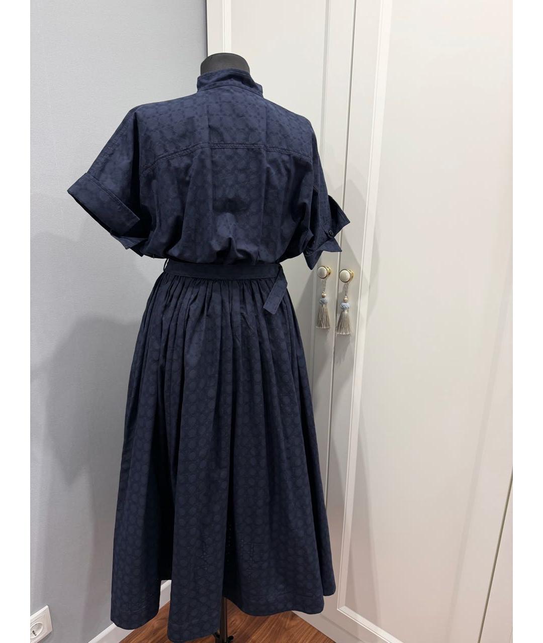 CHRISTIAN DIOR Темно-синее хлопковое повседневное платье, фото 6