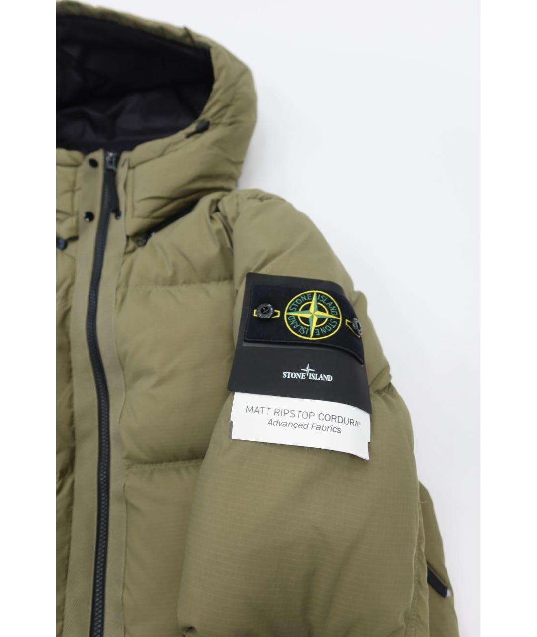 STONE ISLAND Хаки полиамидовый пуховик, фото 5