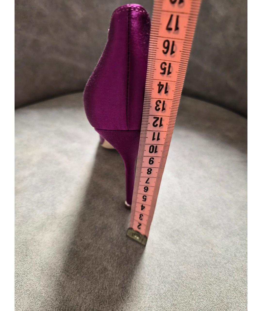 MANOLO BLAHNIK Фиолетовые текстильные туфли, фото 6