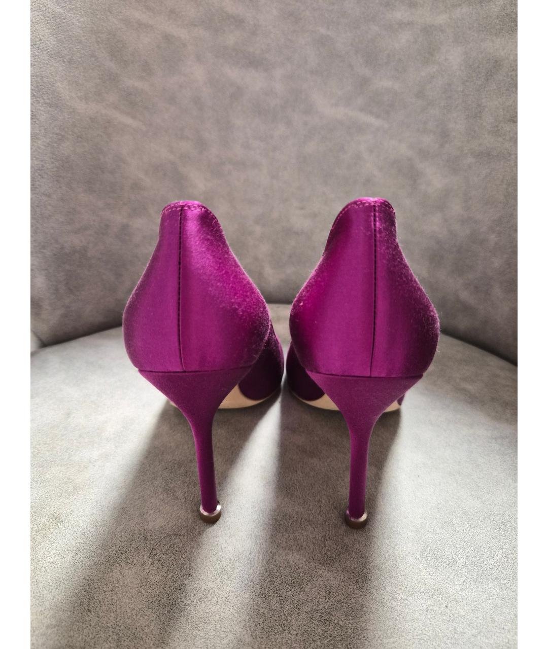 MANOLO BLAHNIK Фиолетовые текстильные туфли, фото 4