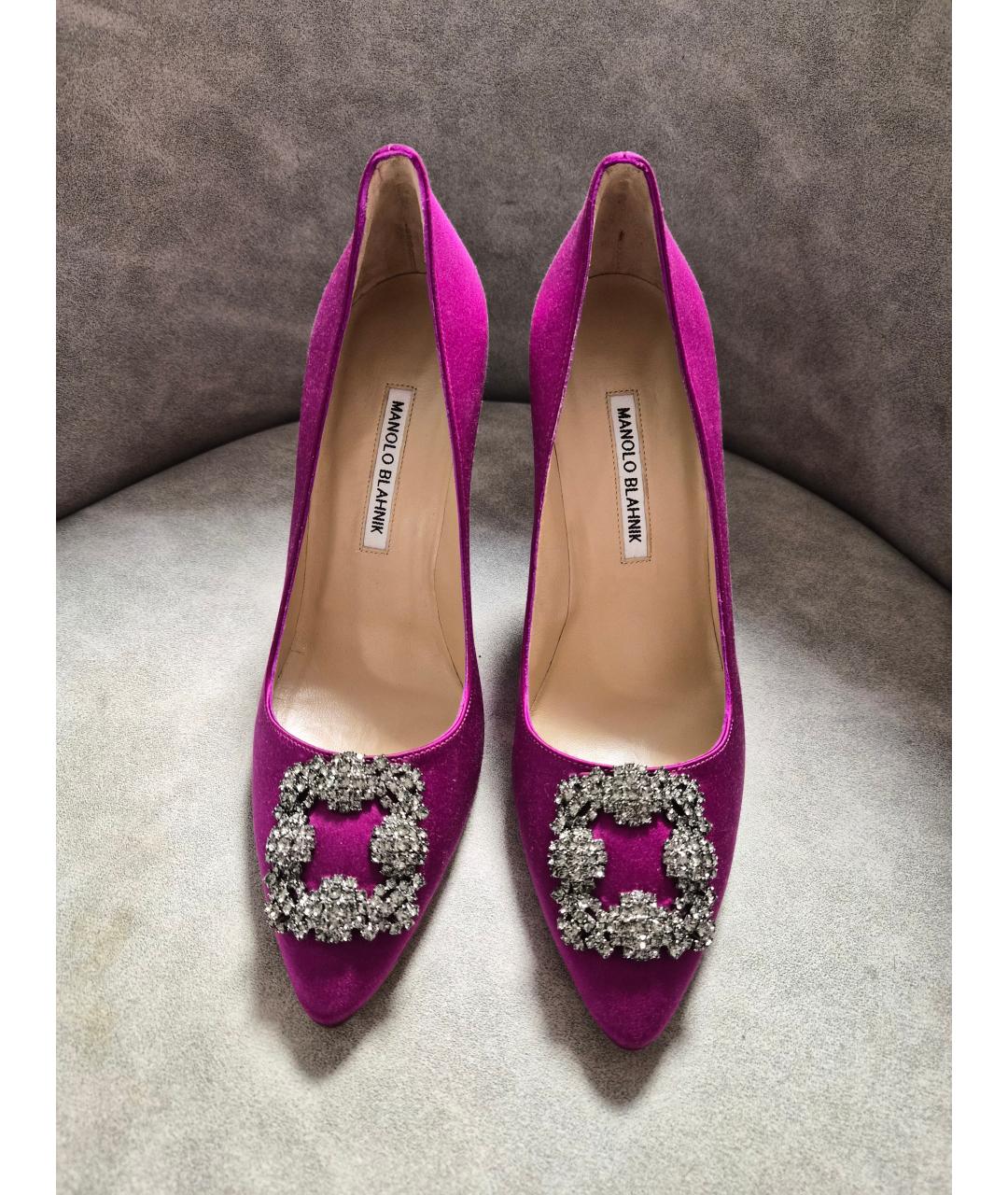 MANOLO BLAHNIK Фиолетовые текстильные туфли, фото 2