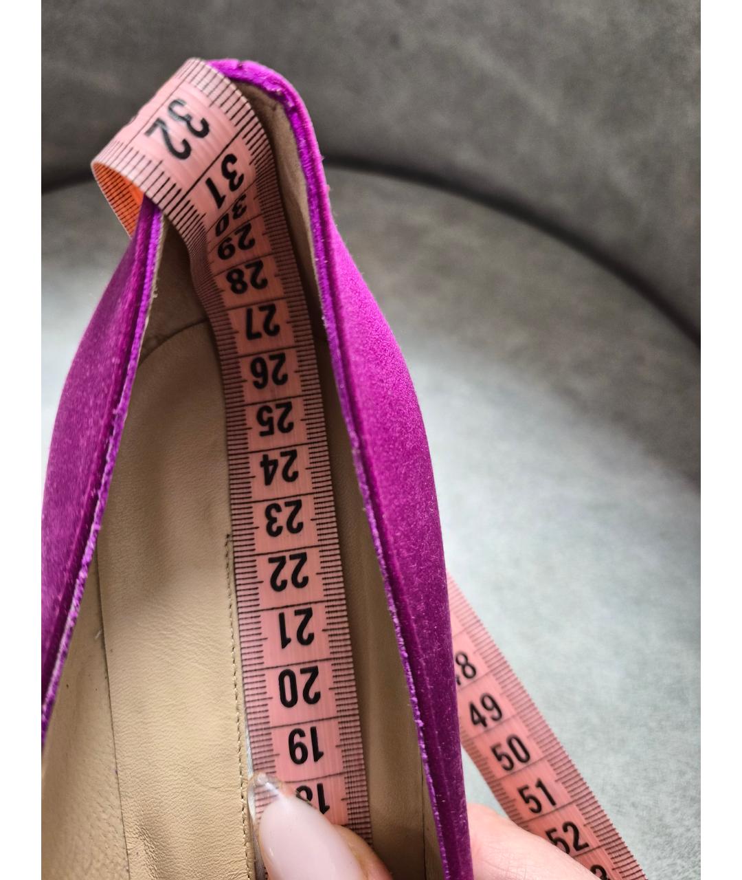 MANOLO BLAHNIK Фиолетовые текстильные туфли, фото 7