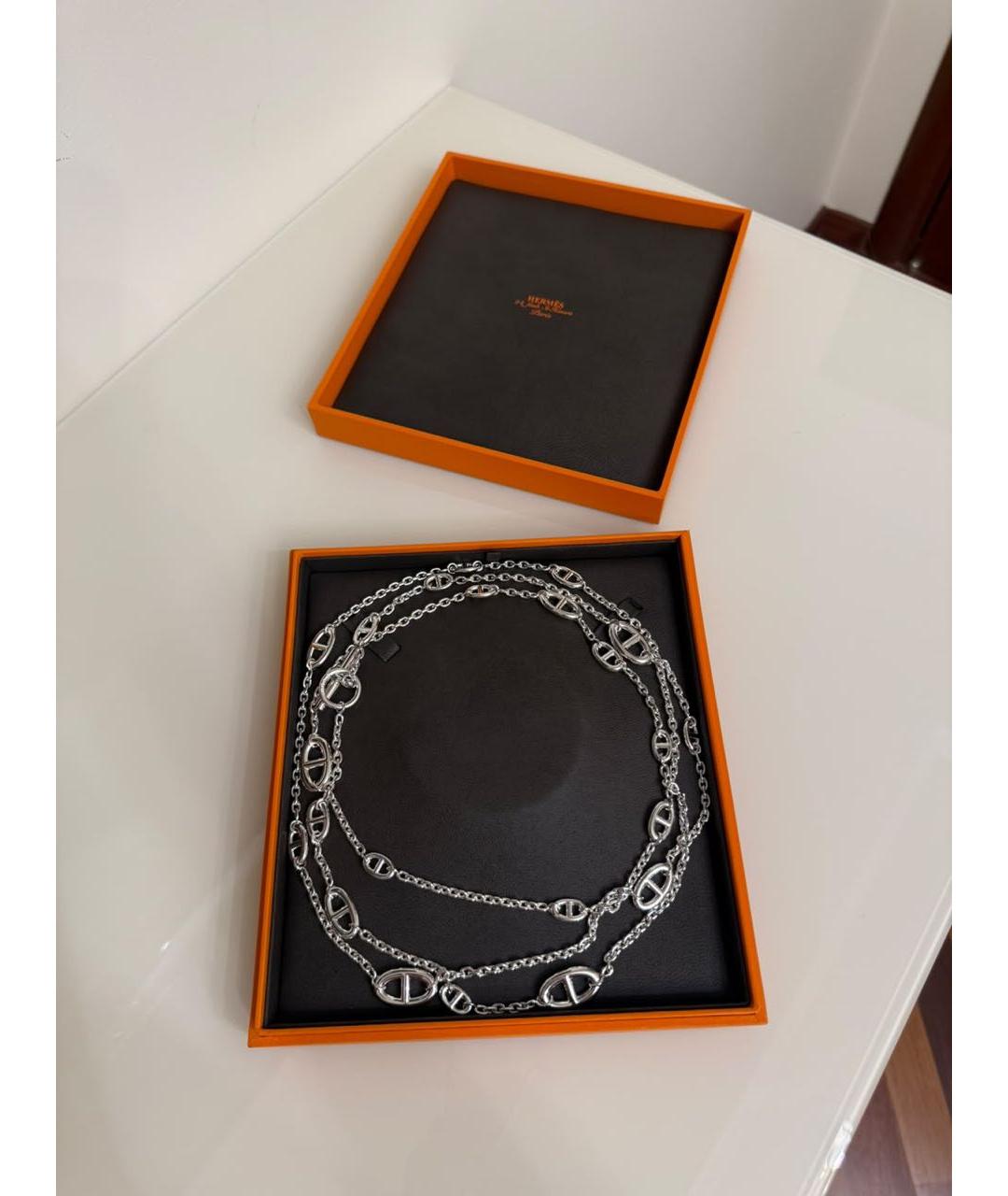 HERMES Серебряное серебряное колье, фото 2