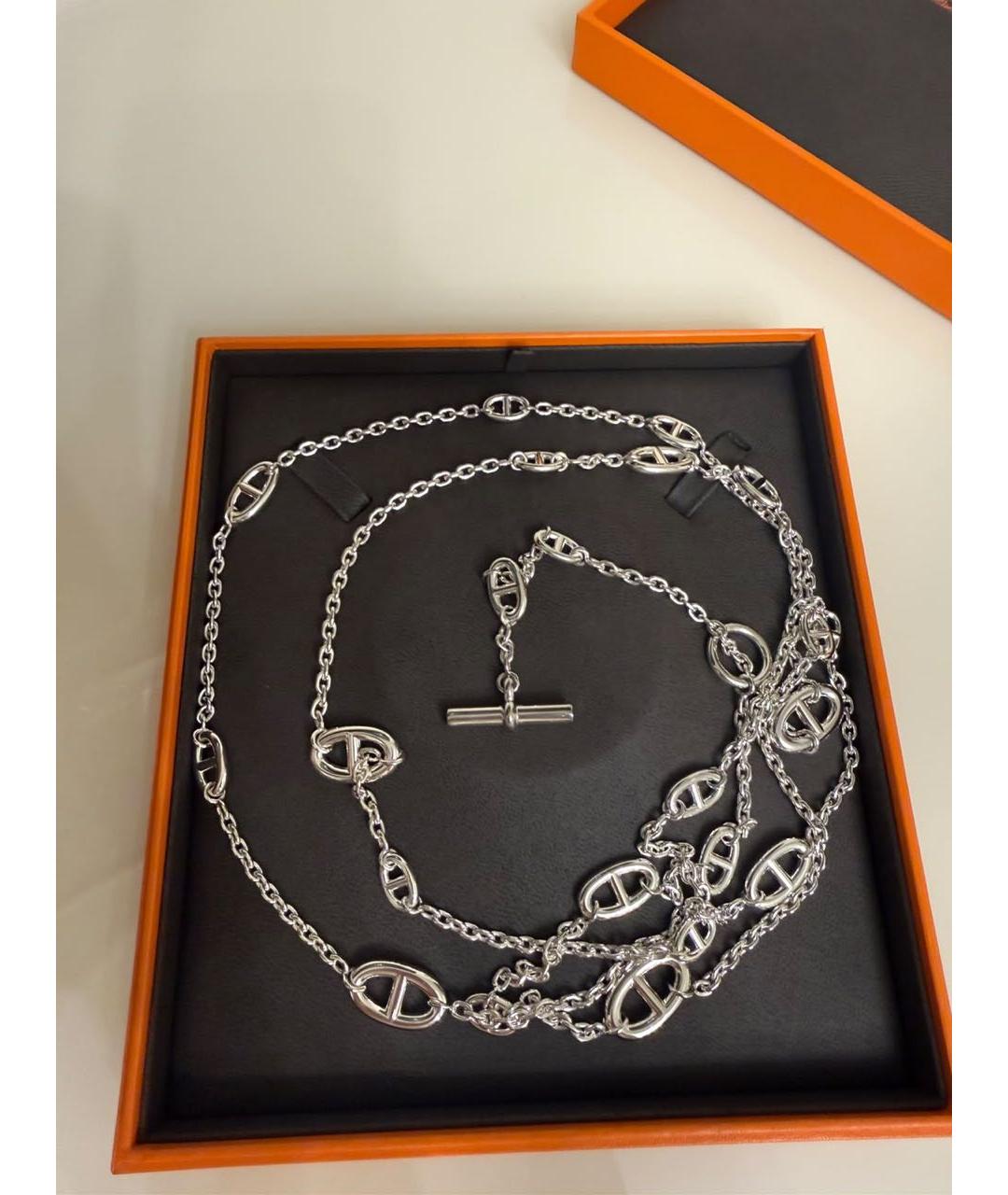 HERMES Серебряное серебряное колье, фото 7