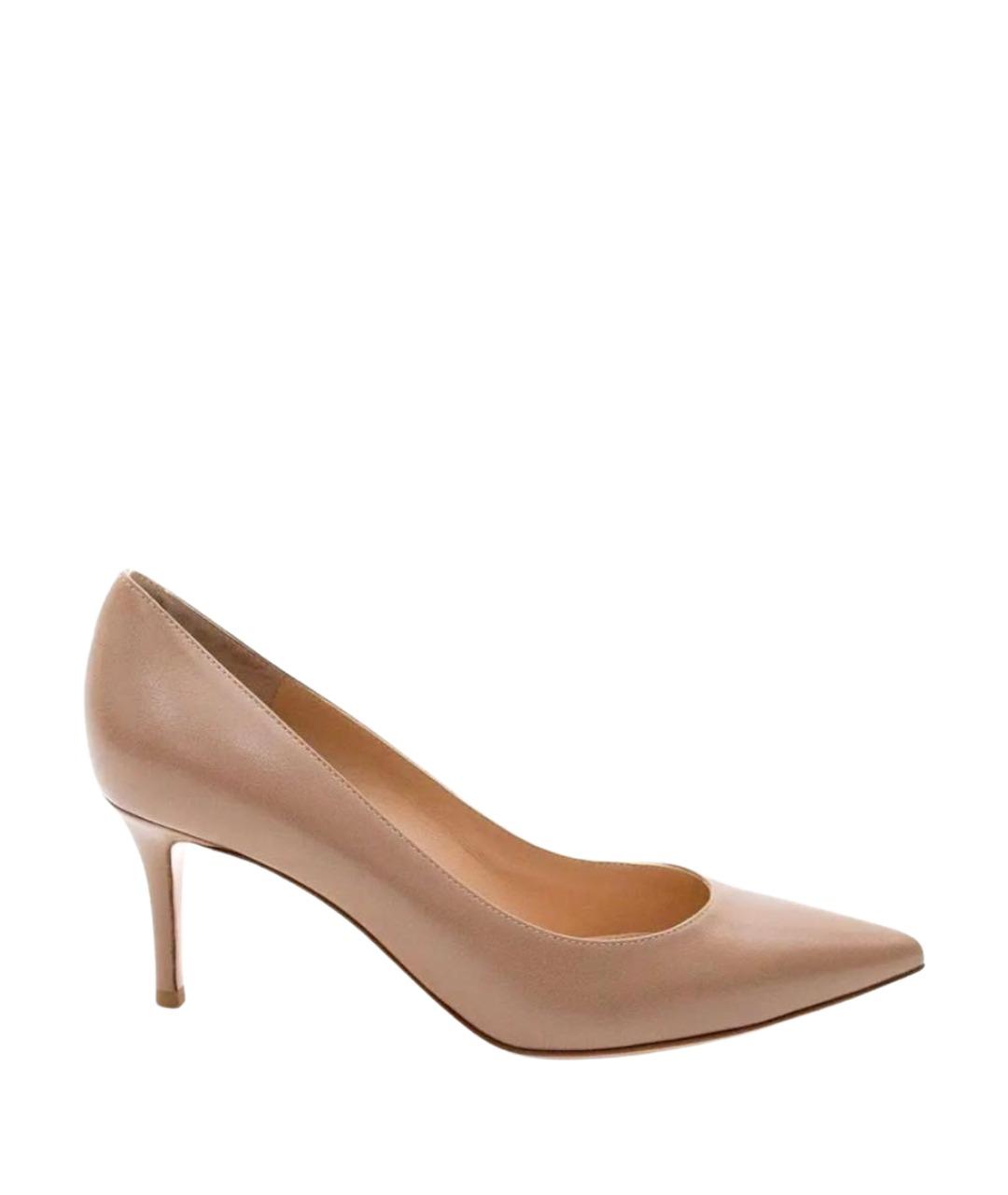 GIANVITO ROSSI Бежевые туфли из лакированной кожи, фото 1