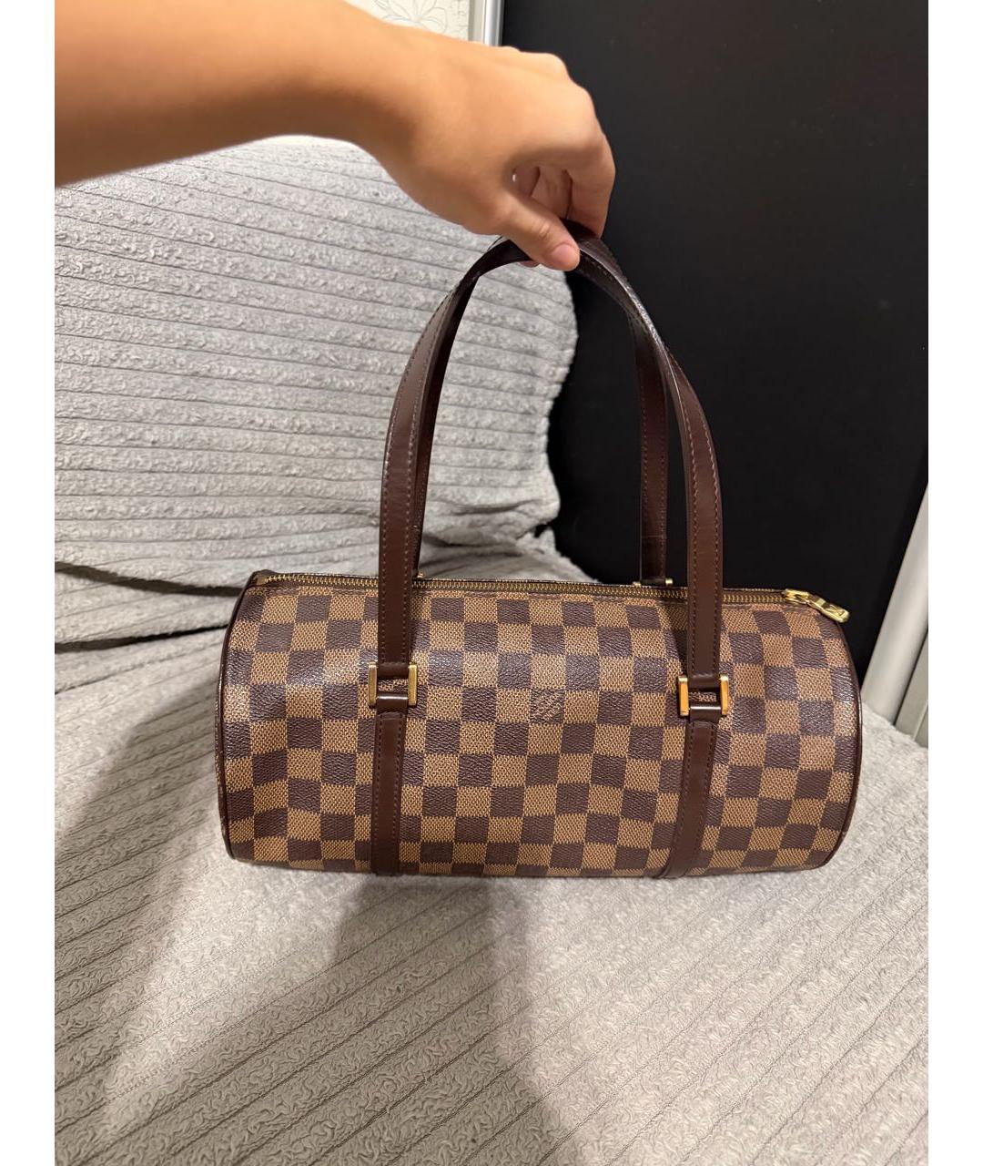 LOUIS VUITTON Коричневая сумка с короткими ручками из канвы, фото 2