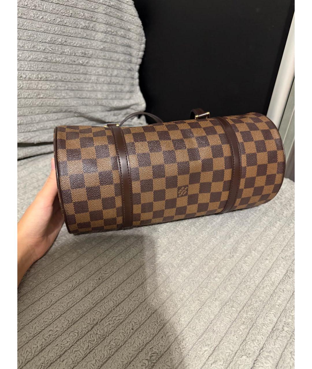 LOUIS VUITTON Коричневая сумка с короткими ручками из канвы, фото 6