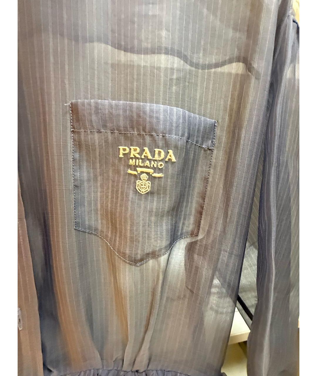 PRADA Голубое шифоновое платье, фото 4
