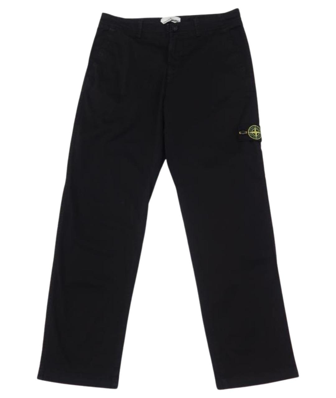 STONE ISLAND Черные хлопковые повседневные брюки, фото 1