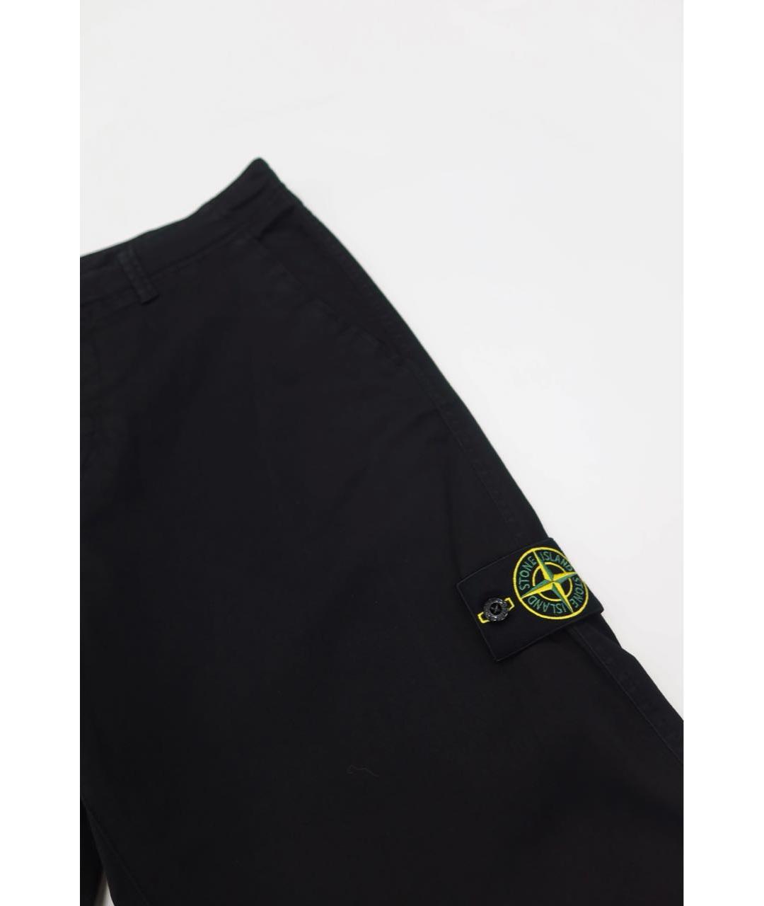 STONE ISLAND Черные хлопковые повседневные брюки, фото 4