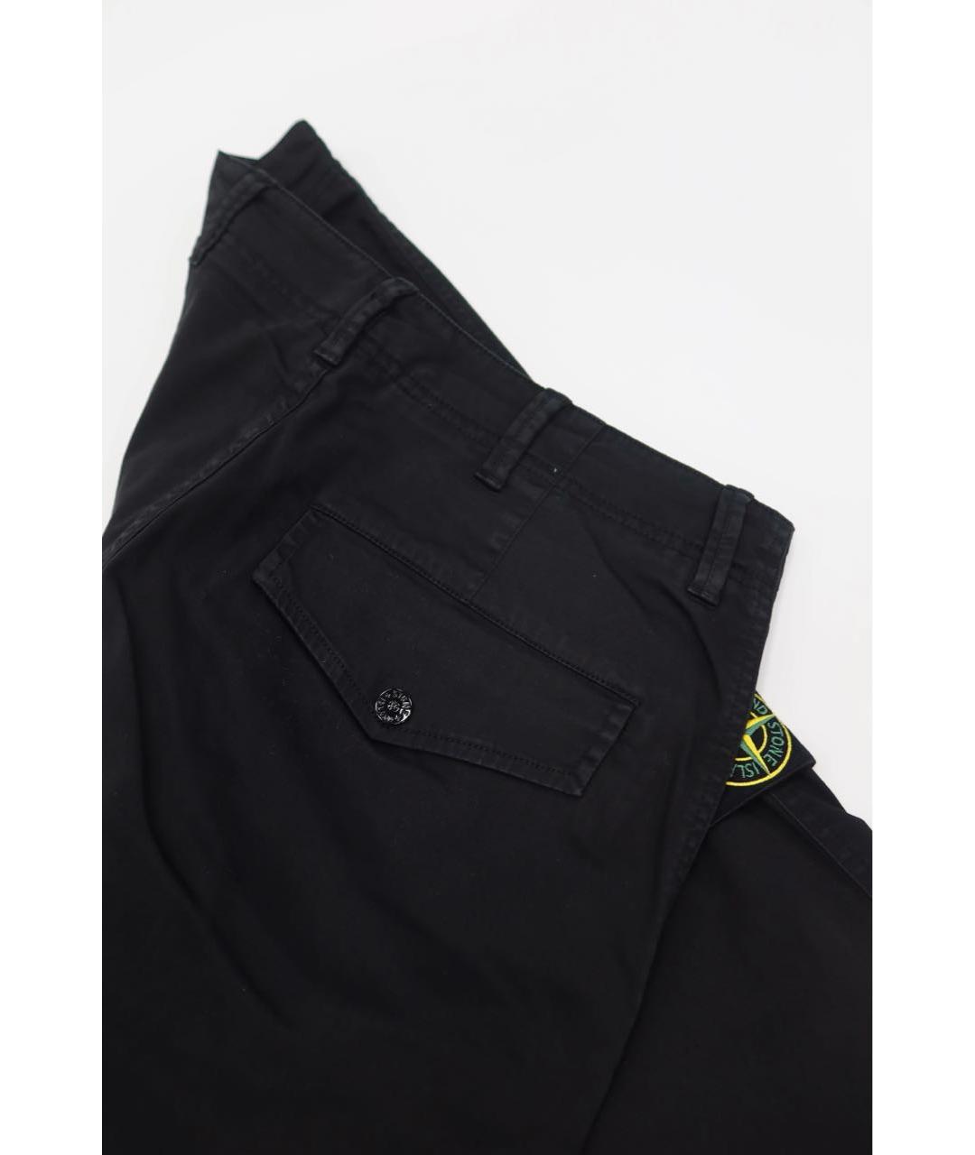 STONE ISLAND Черные хлопковые повседневные брюки, фото 6