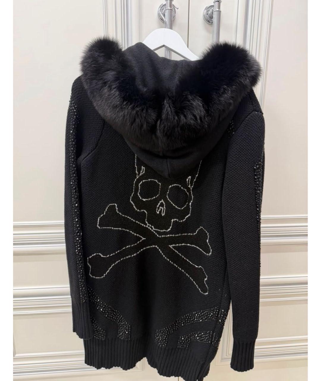 PHILIPP PLEIN Черное полиэстеровое пальто, фото 2