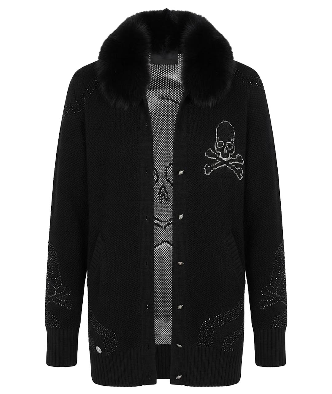 PHILIPP PLEIN Черное полиэстеровое пальто, фото 1