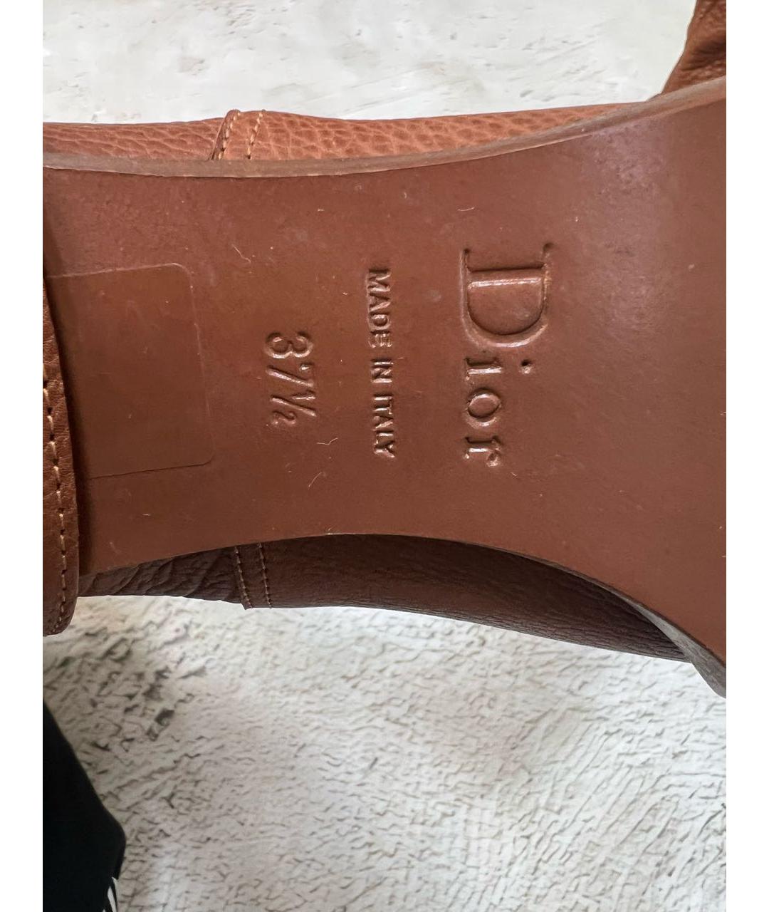 CHRISTIAN DIOR Коричневые кожаные сапоги, фото 7