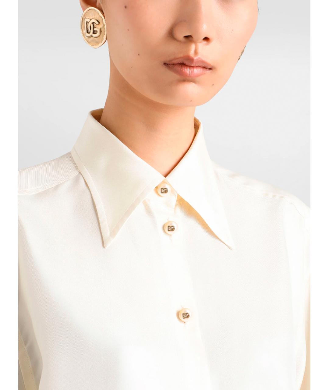 DOLCE&GABBANA Бежевая шелковая рубашка, фото 2