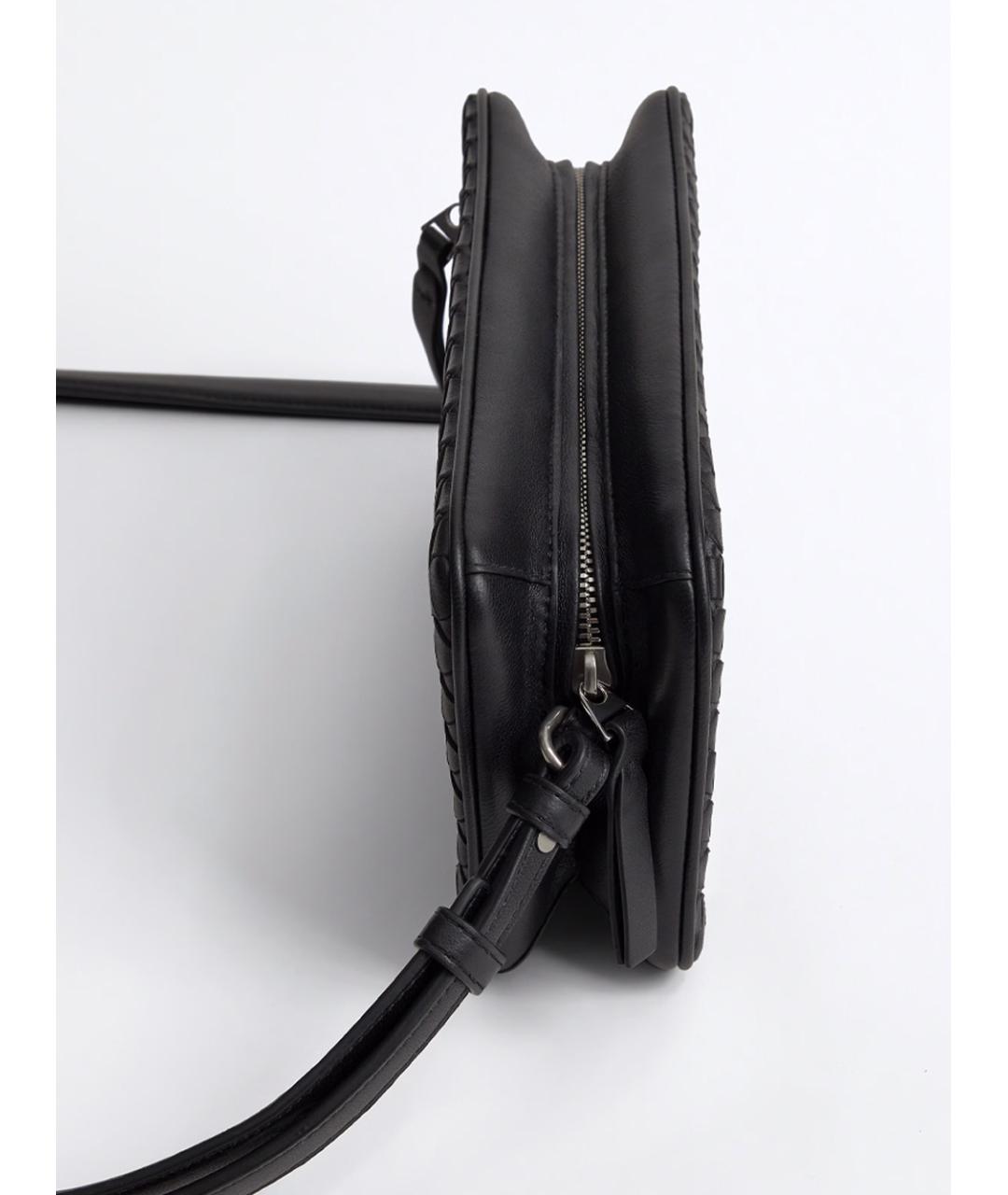 BOTTEGA VENETA Черная кожаная сумка на плечо, фото 2