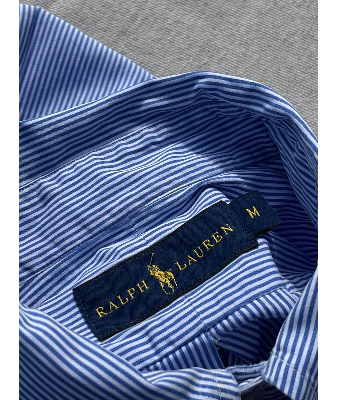 RALPH LAUREN Синяя хлопковая классическая рубашка, фото 7