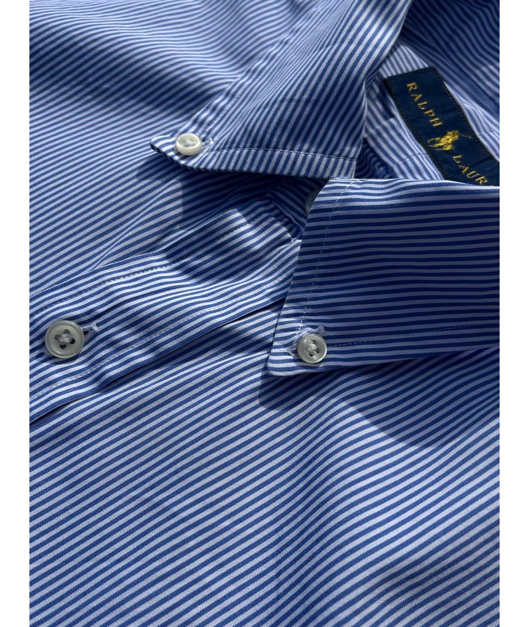 RALPH LAUREN Синяя хлопковая классическая рубашка, фото 3