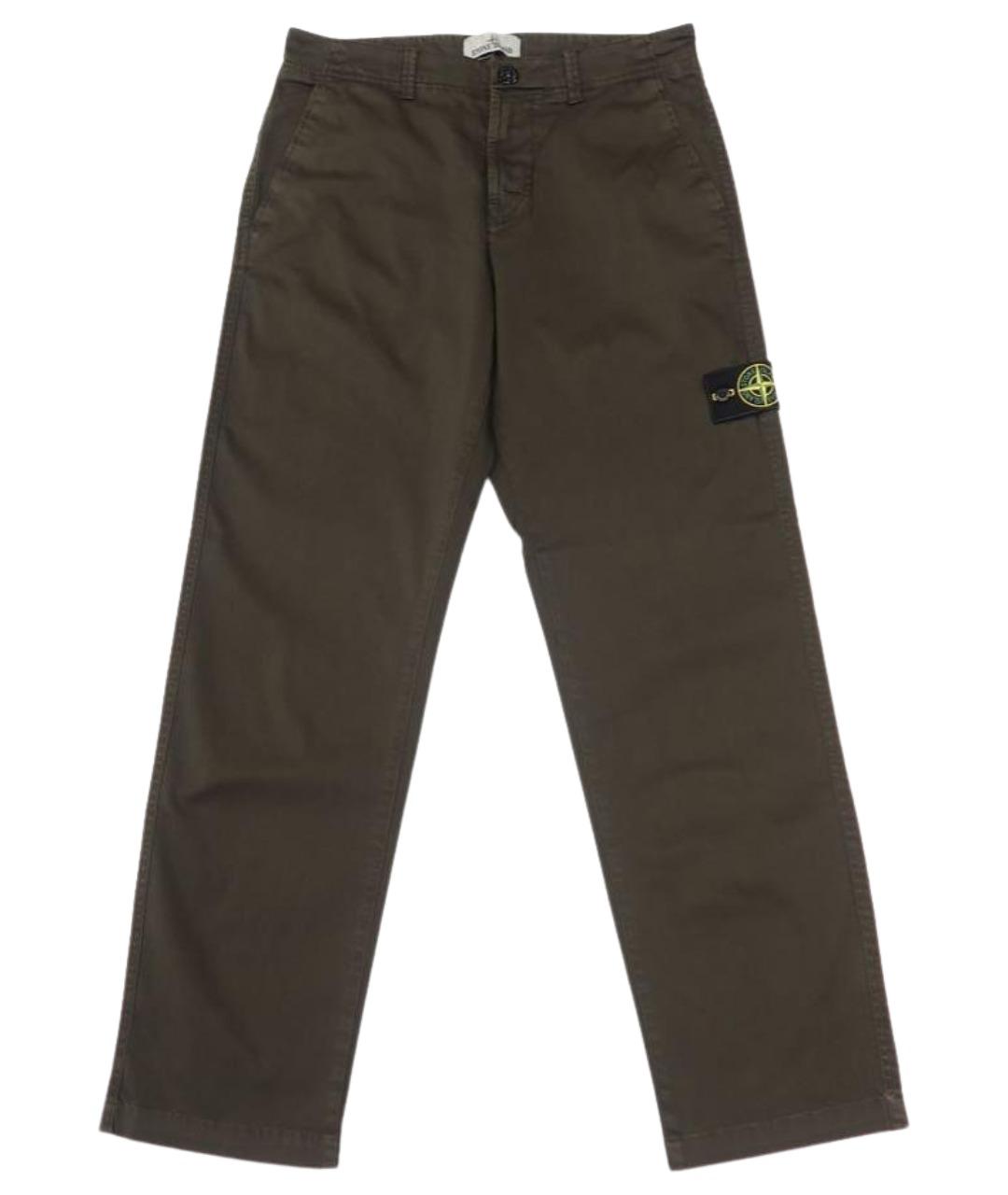 STONE ISLAND Хаки хлопковые повседневные брюки, фото 1