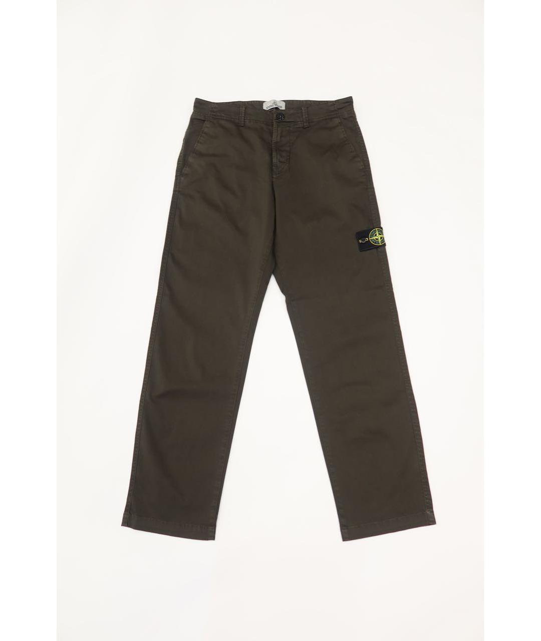STONE ISLAND Хаки хлопковые повседневные брюки, фото 7