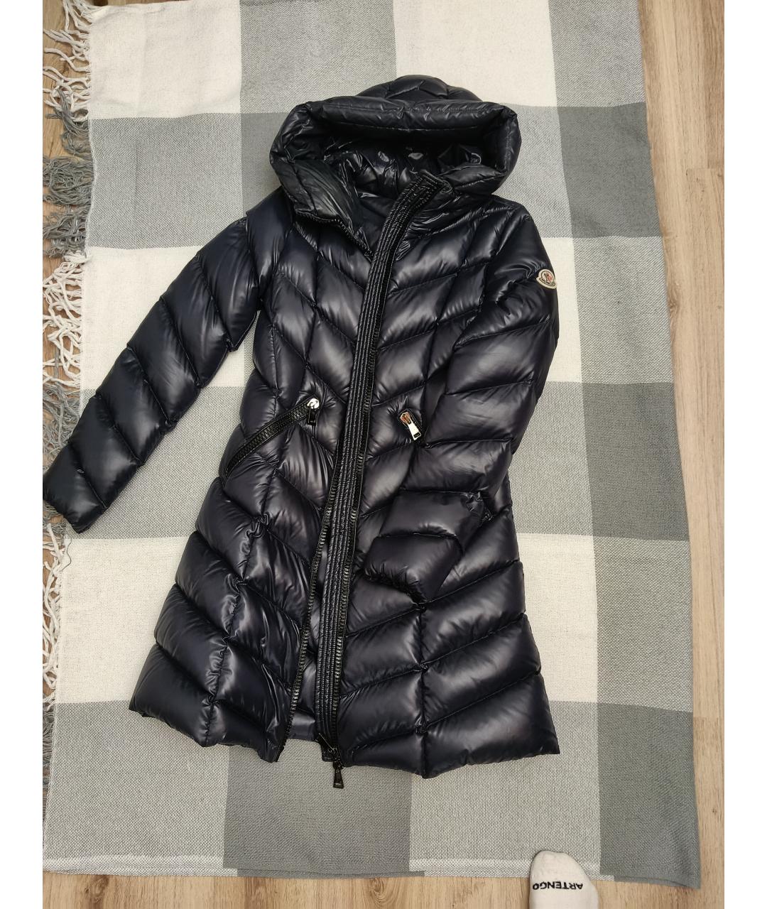 MONCLER Темно-синий нейлоновый пуховик, фото 4