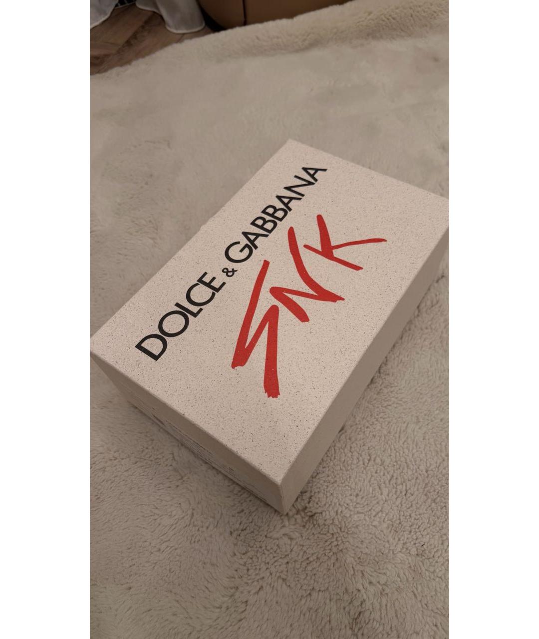 DOLCE&GABBANA Белые кожаные кеды, фото 5