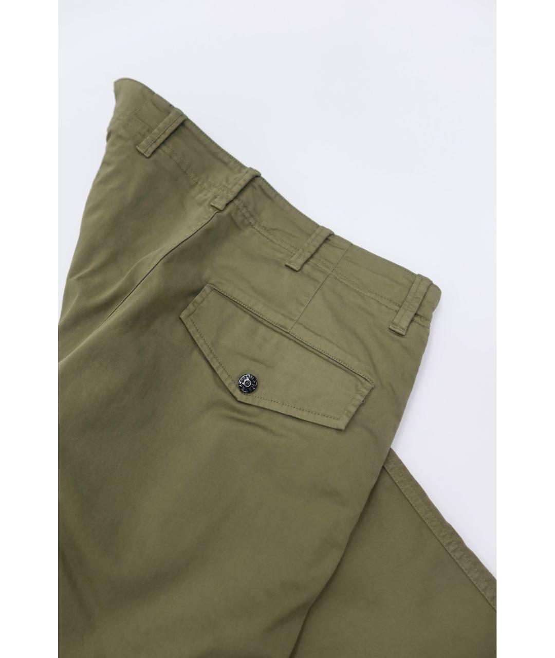 STONE ISLAND Хаки хлопковые повседневные брюки, фото 6