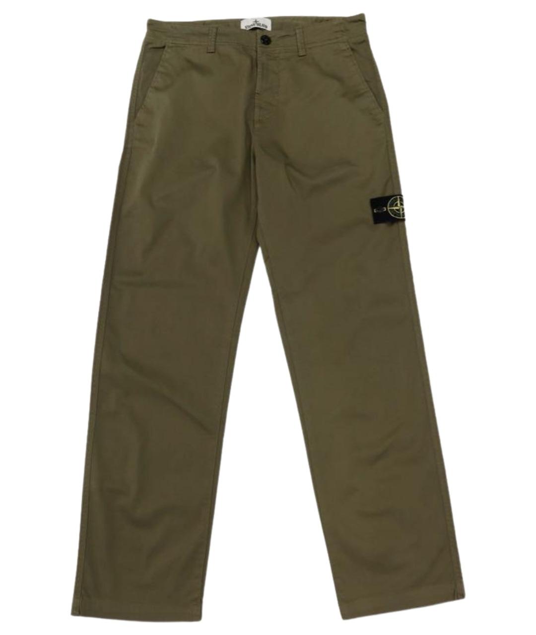 STONE ISLAND Хаки хлопковые повседневные брюки, фото 1