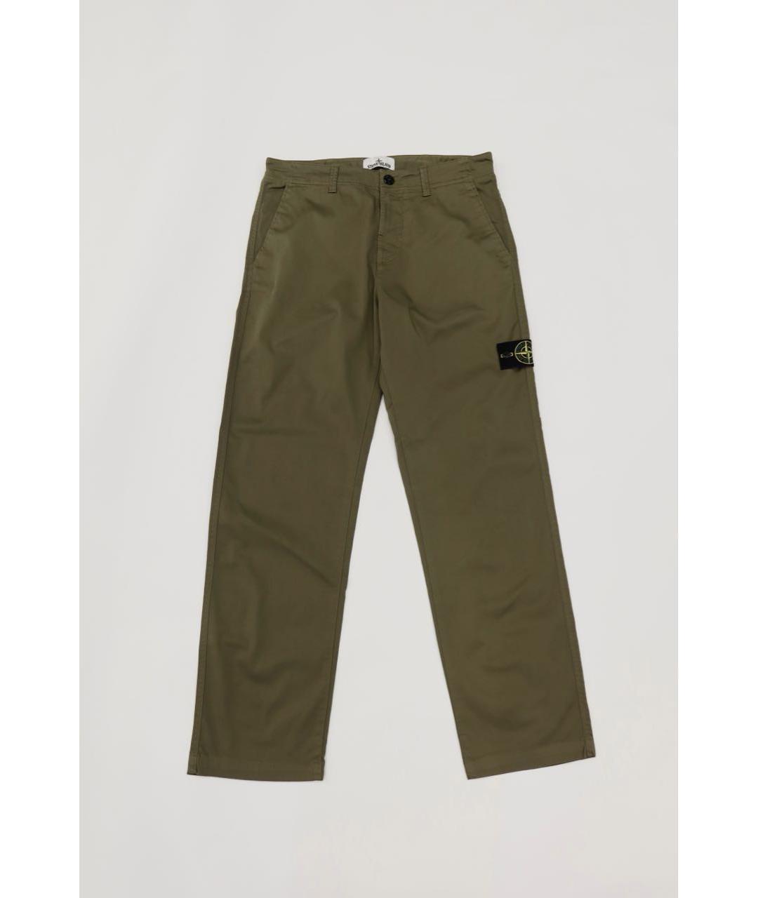 STONE ISLAND Хаки хлопковые повседневные брюки, фото 7