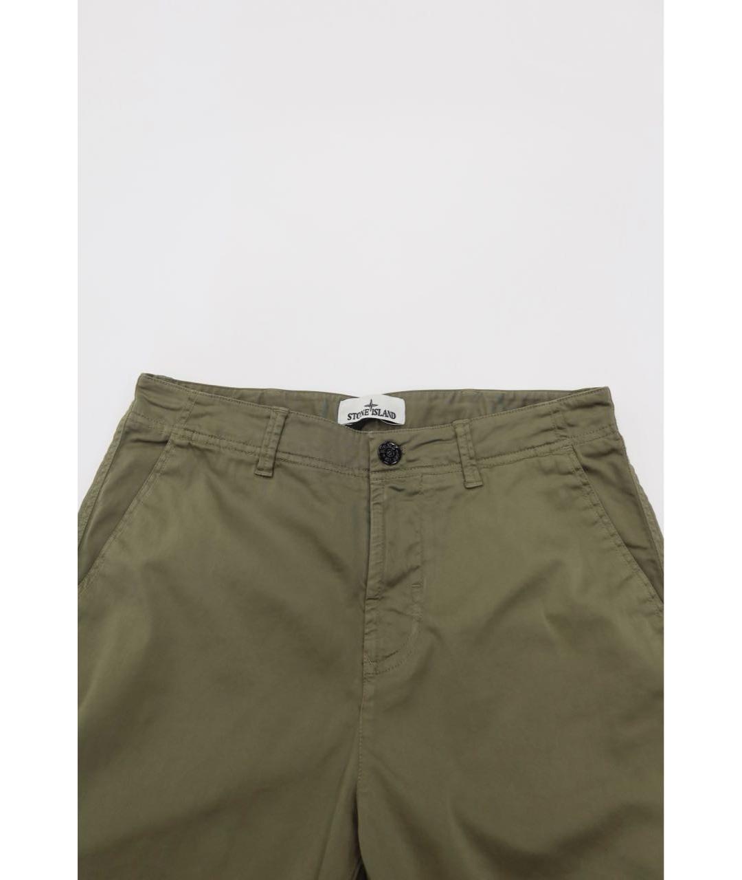 STONE ISLAND Хаки хлопковые повседневные брюки, фото 5