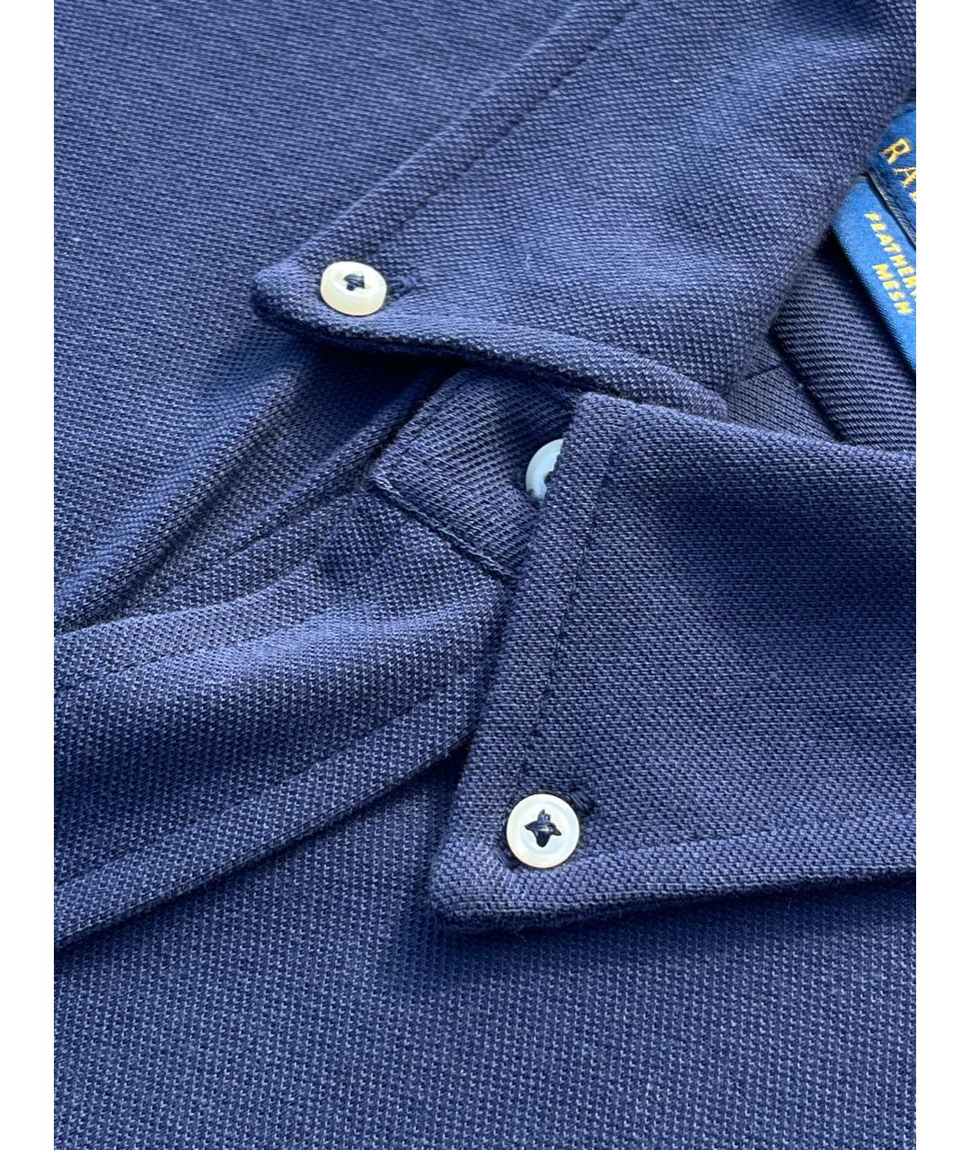 RALPH LAUREN Темно-синяя хлопковая классическая рубашка, фото 4