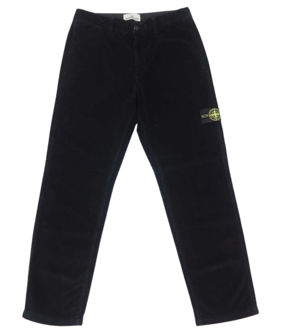 STONE ISLAND Черные хлопковые повседневные брюки, фото 1