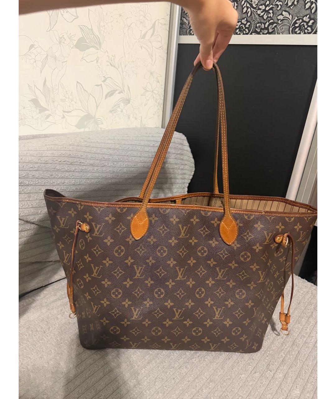 LOUIS VUITTON Коричневая сумка тоут из канвы, фото 3