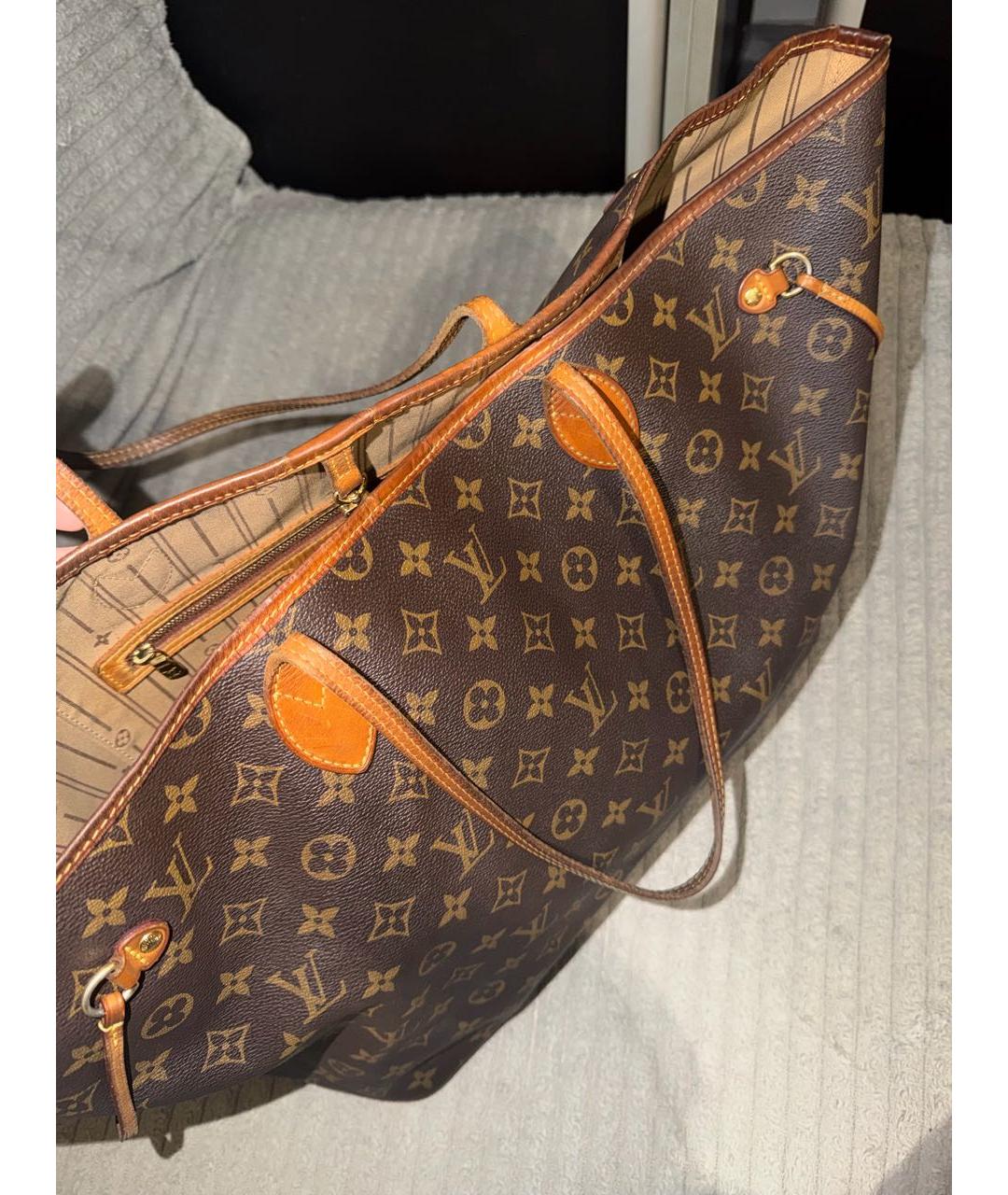 LOUIS VUITTON Коричневая сумка тоут из канвы, фото 6