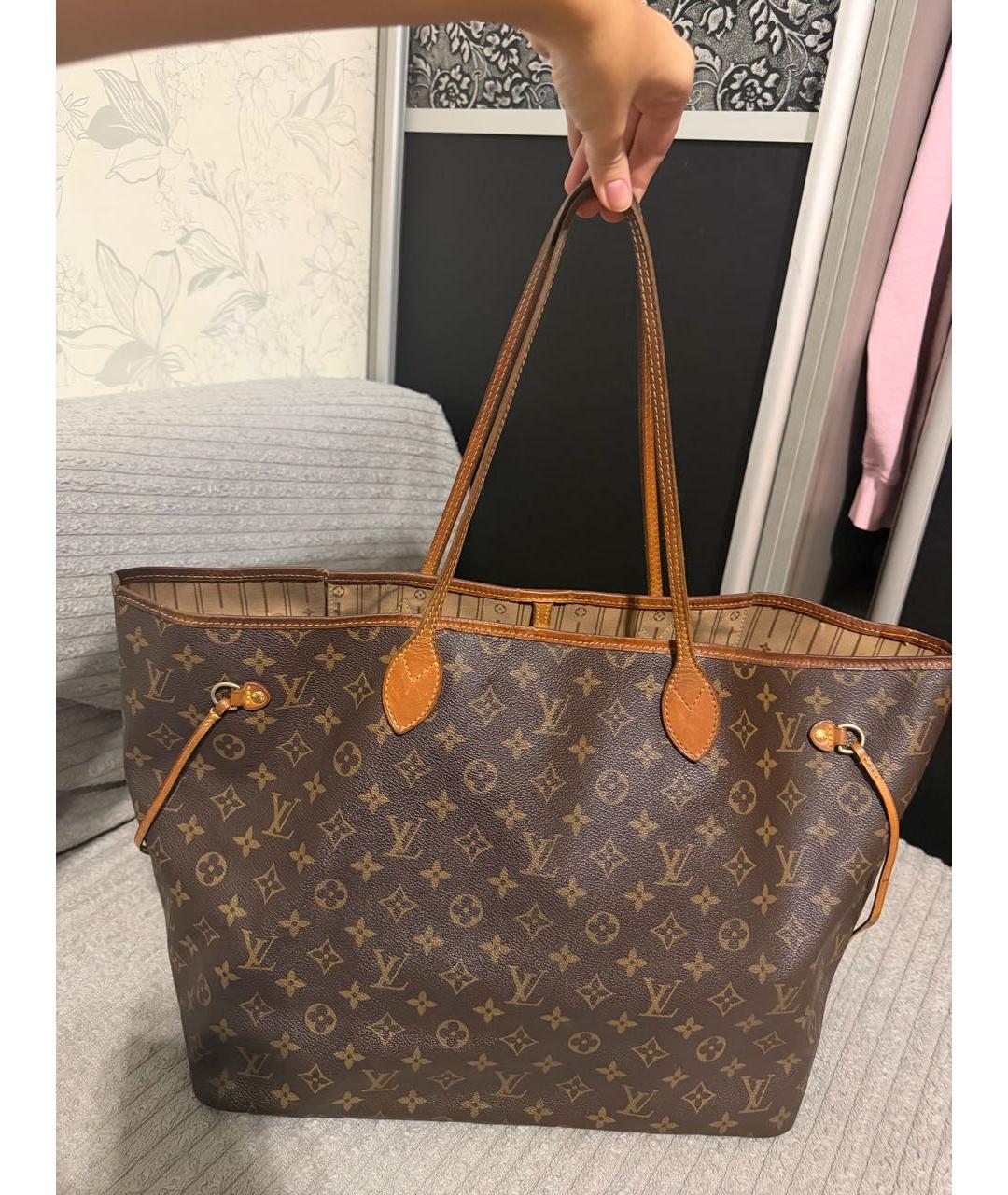 LOUIS VUITTON Коричневая сумка тоут из канвы, фото 2