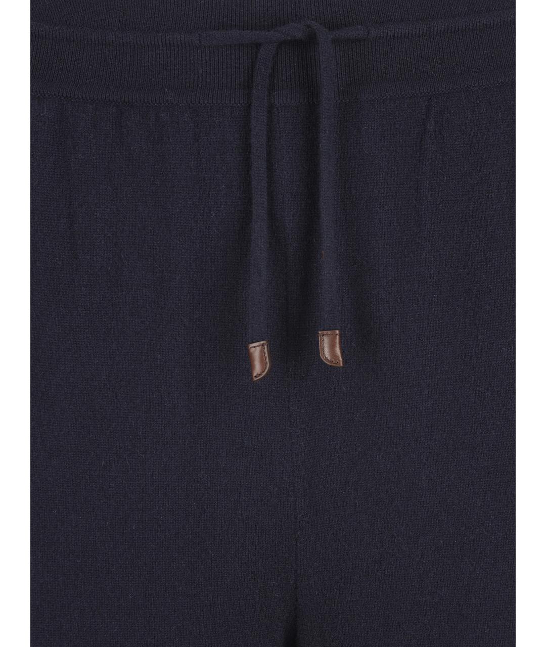 LORO PIANA Темно-синие кашемировые повседневные брюки, фото 3