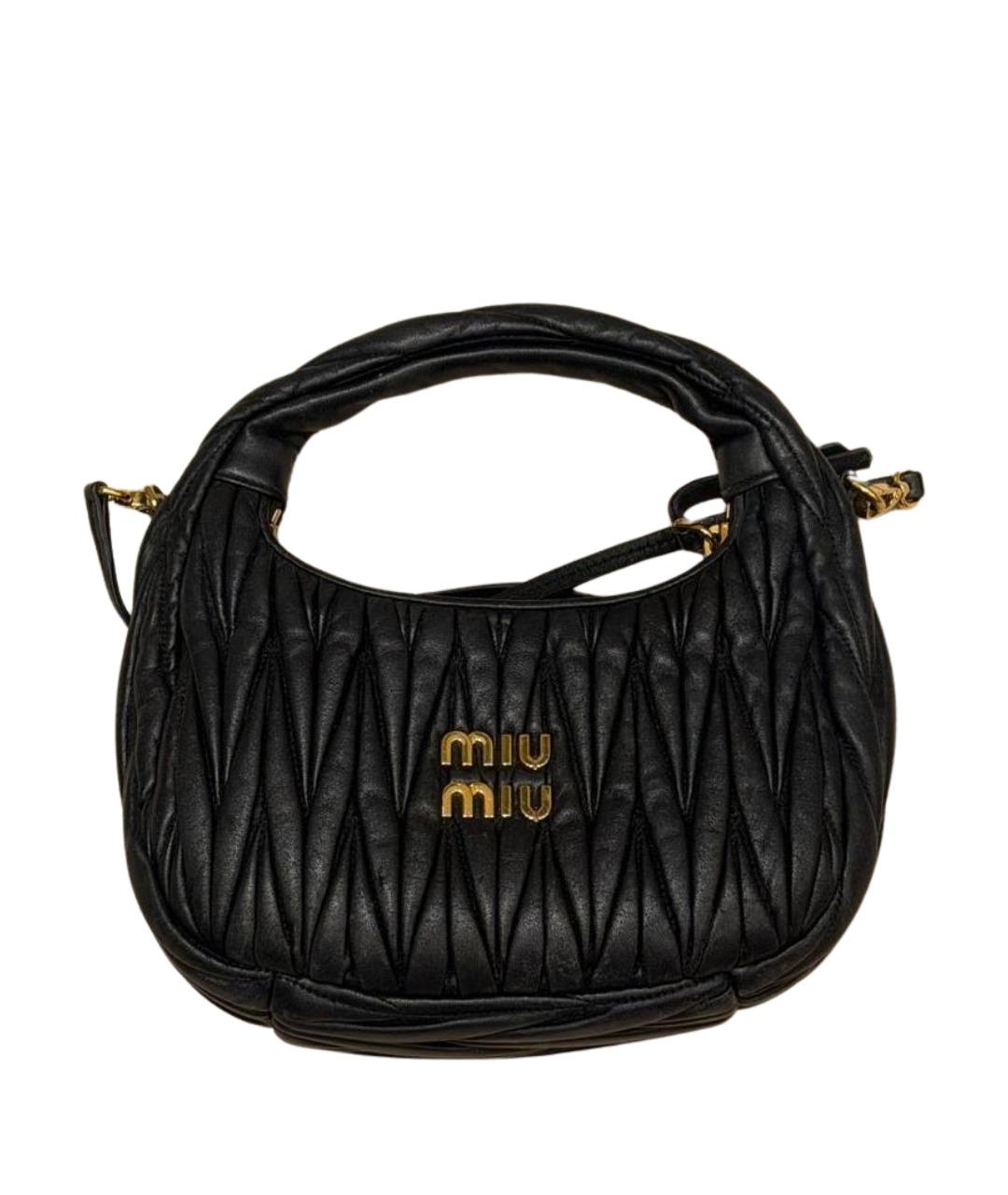 MIU MIU Черная кожаная поясная сумка, фото 1