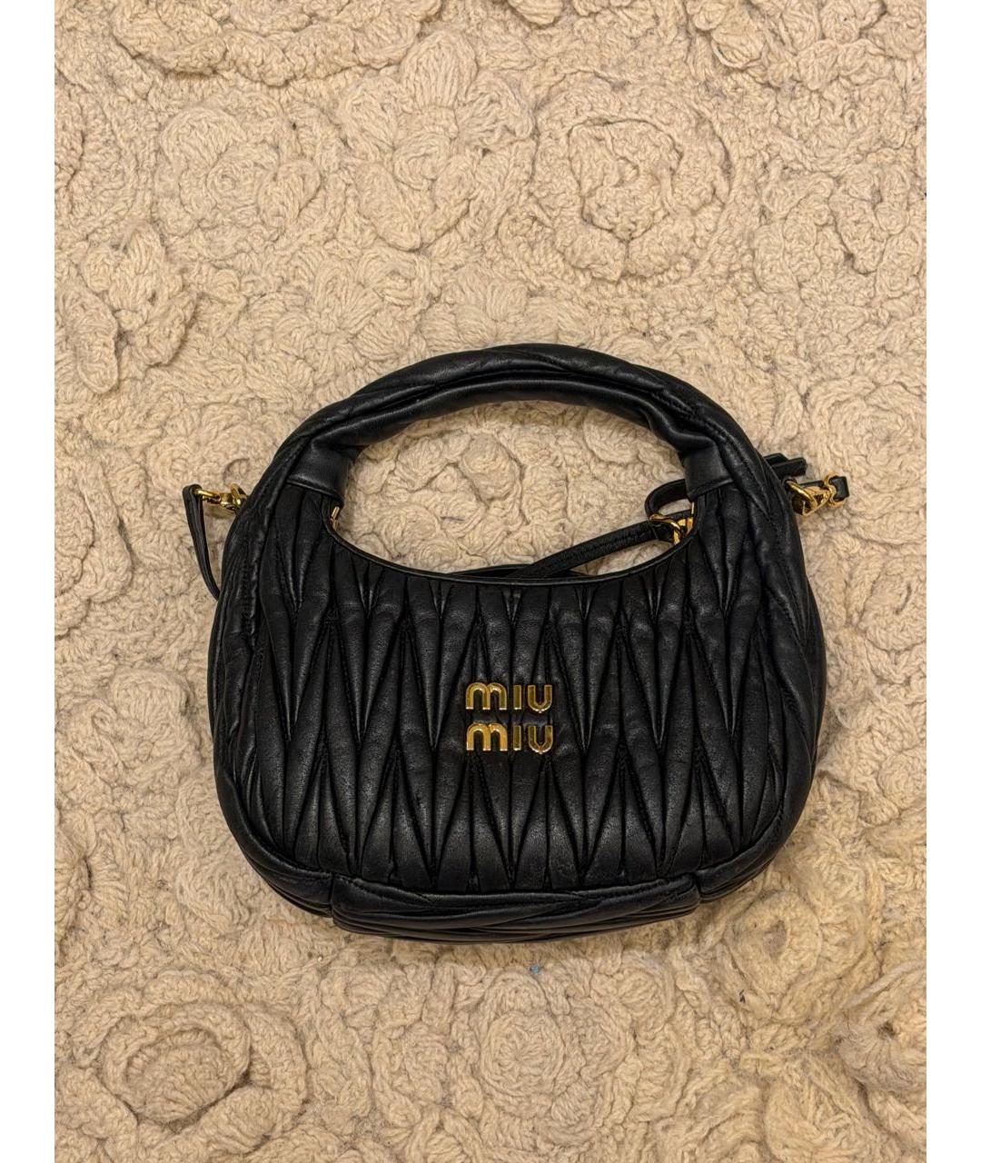 MIU MIU Черная кожаная поясная сумка, фото 5