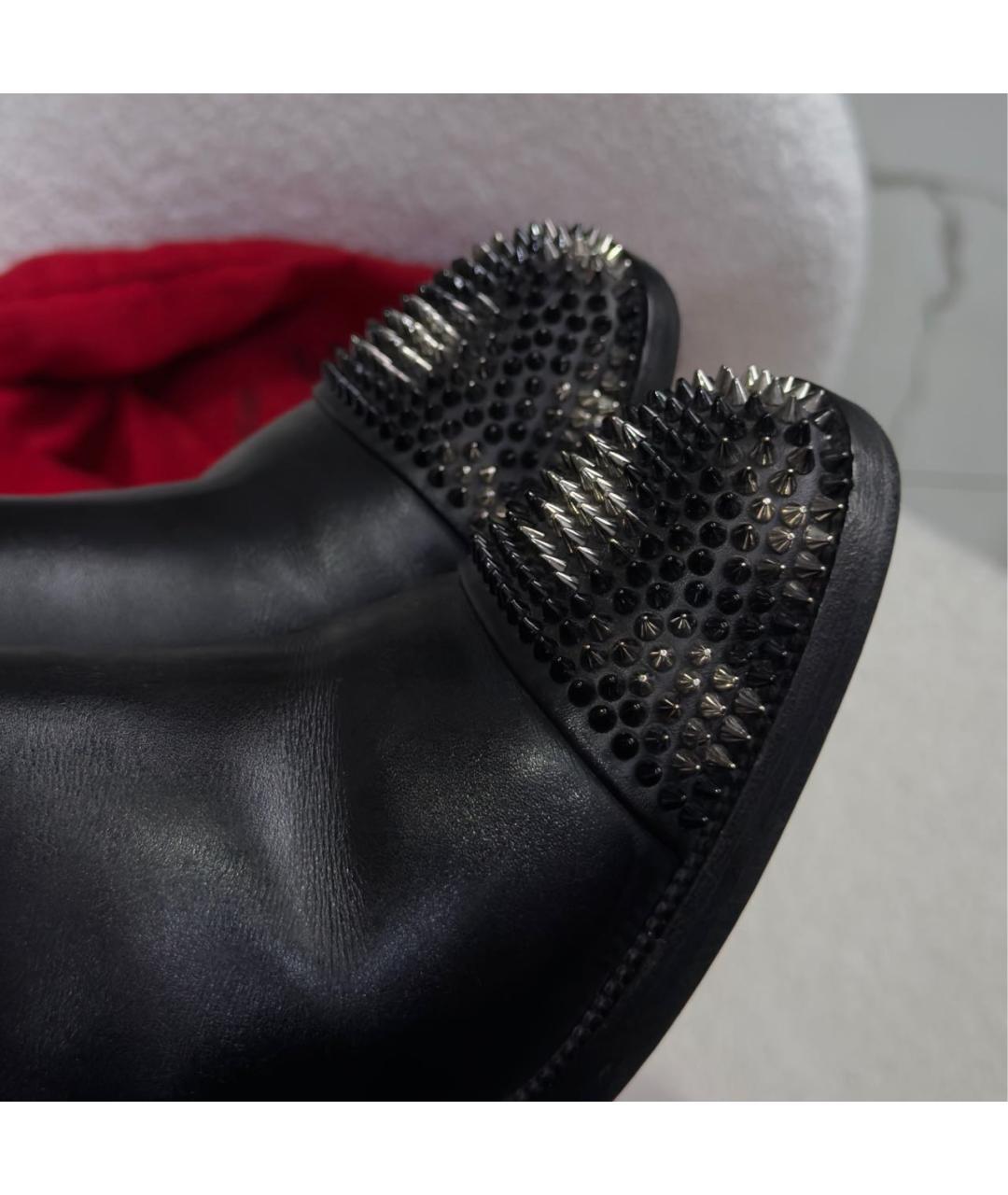 CHRISTIAN LOUBOUTIN Черные кожаные ботильоны, фото 5
