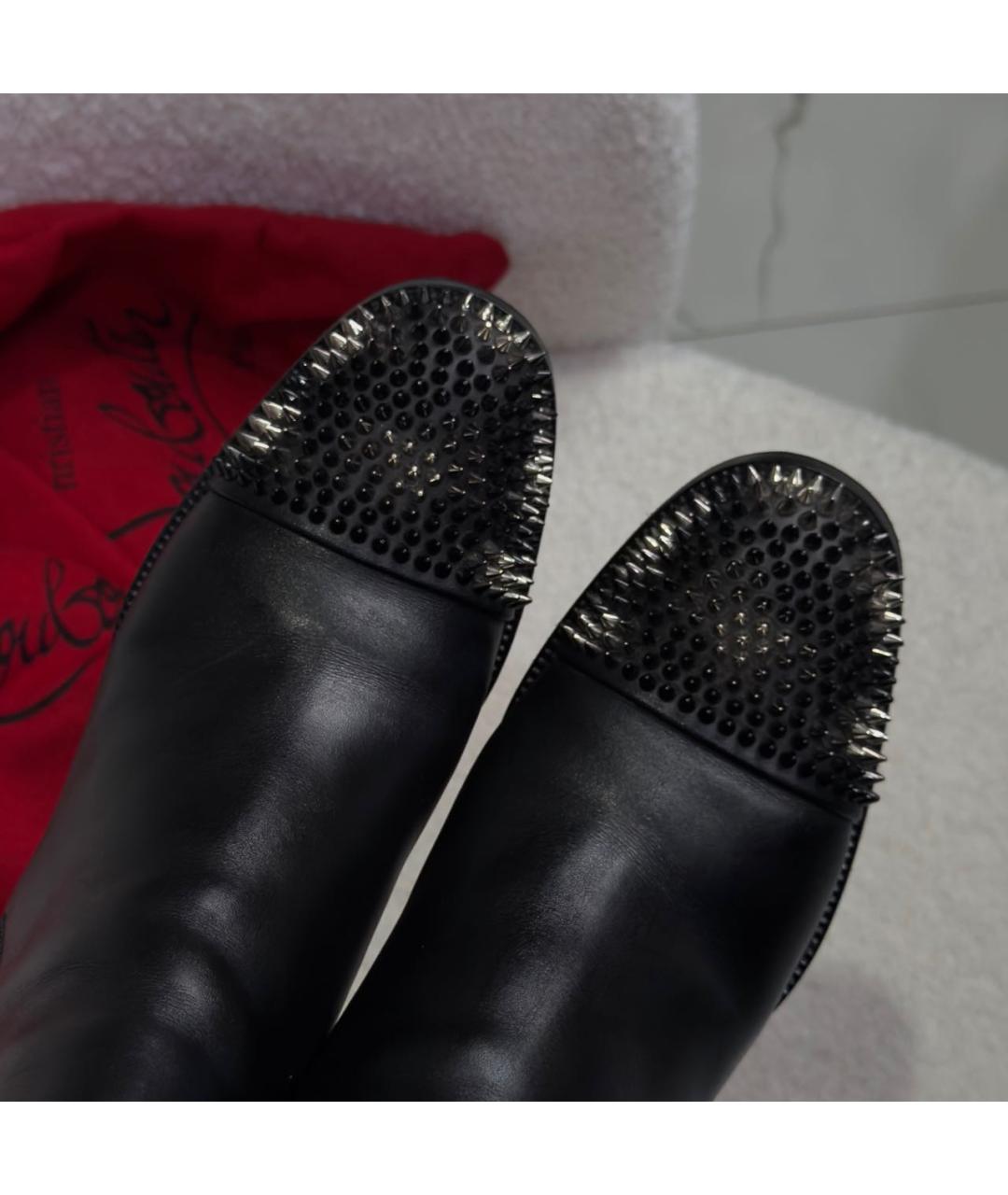 CHRISTIAN LOUBOUTIN Черные кожаные ботильоны, фото 4