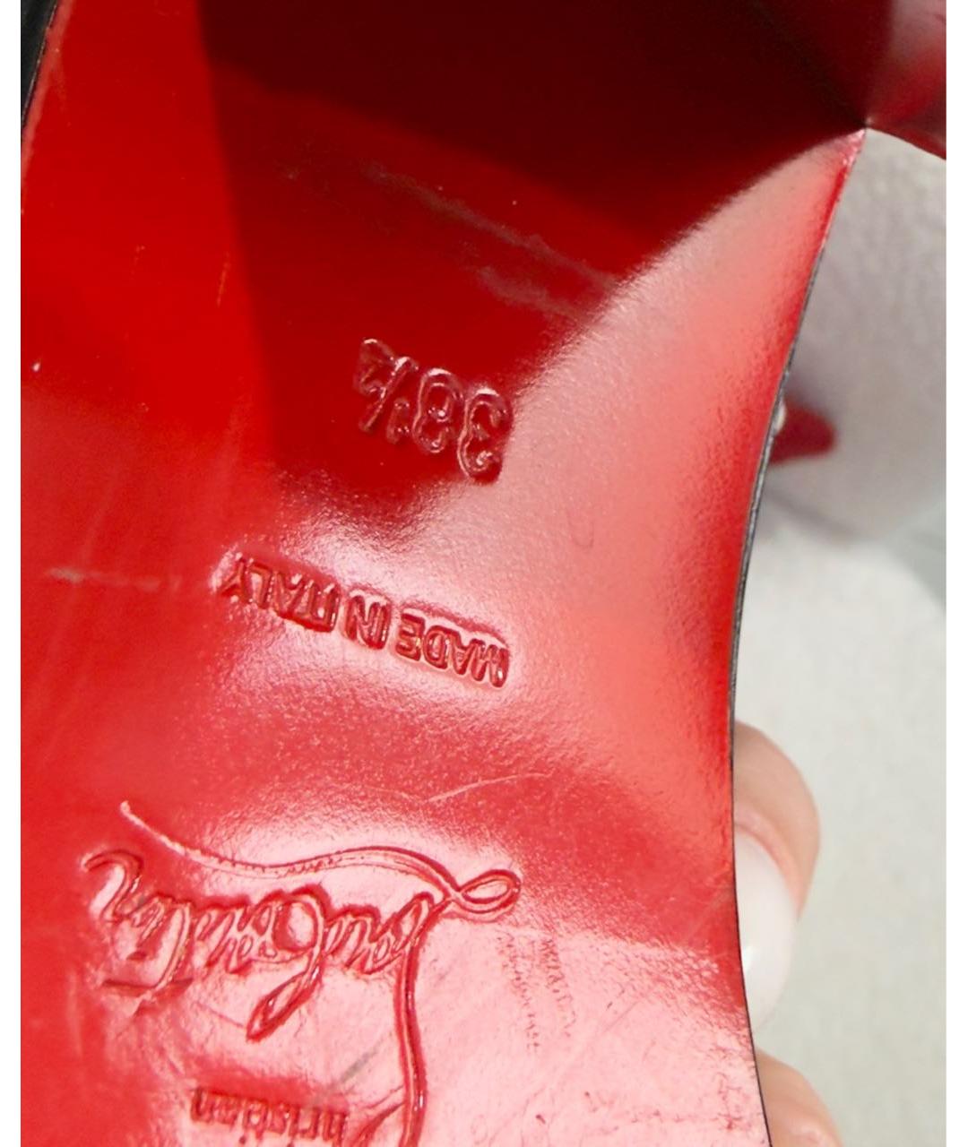 CHRISTIAN LOUBOUTIN Черные кожаные ботильоны, фото 8