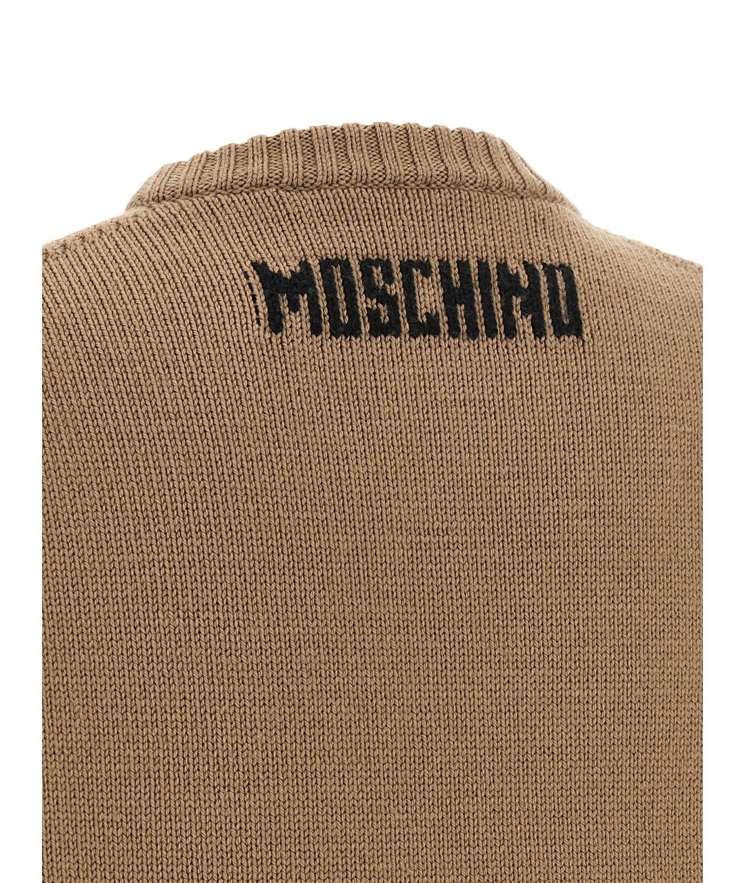 MOSCHINO Коричневый шерстяной джемпер / свитер, фото 4