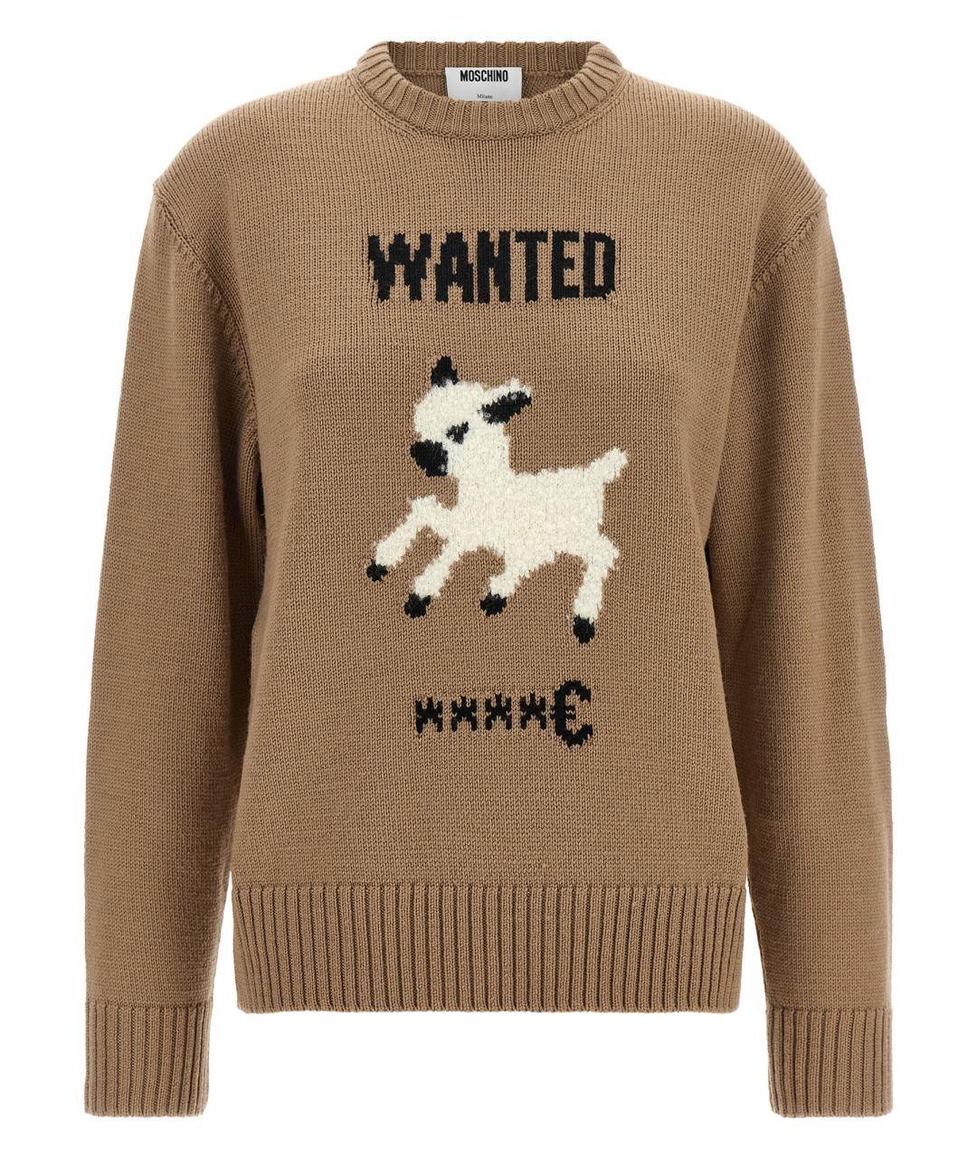 MOSCHINO Коричневый шерстяной джемпер / свитер, фото 1