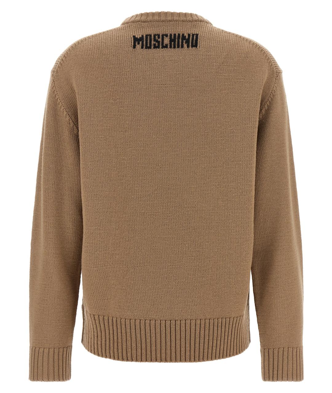 MOSCHINO Коричневый шерстяной джемпер / свитер, фото 2