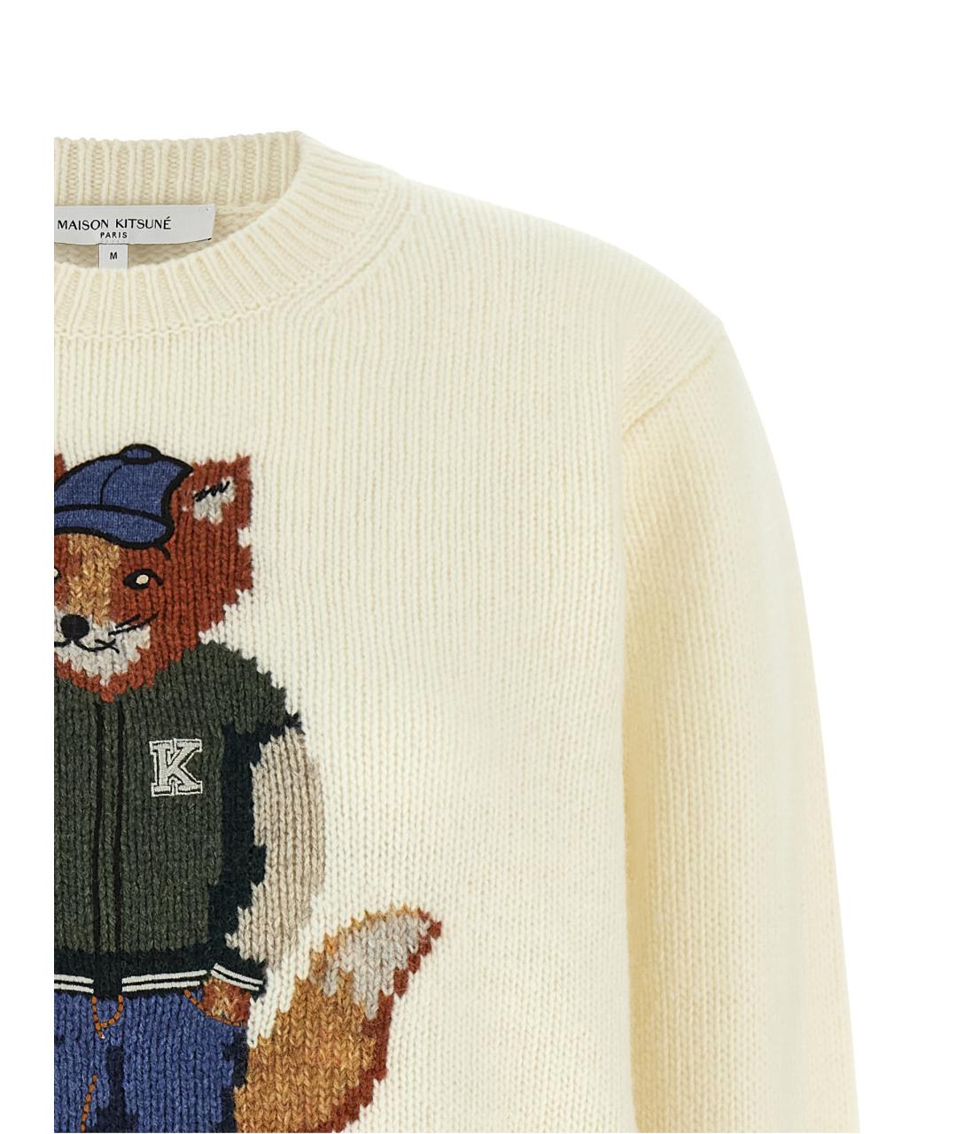 MAISON KITSUNE Белый шерстяной джемпер / свитер, фото 3
