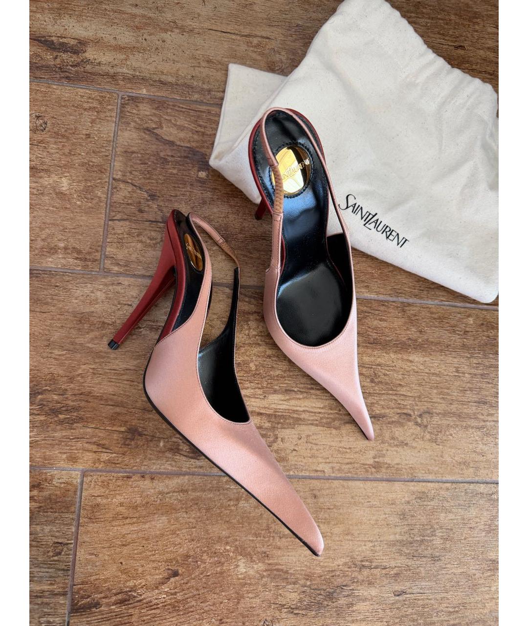 SAINT LAURENT Розовые босоножки, фото 4