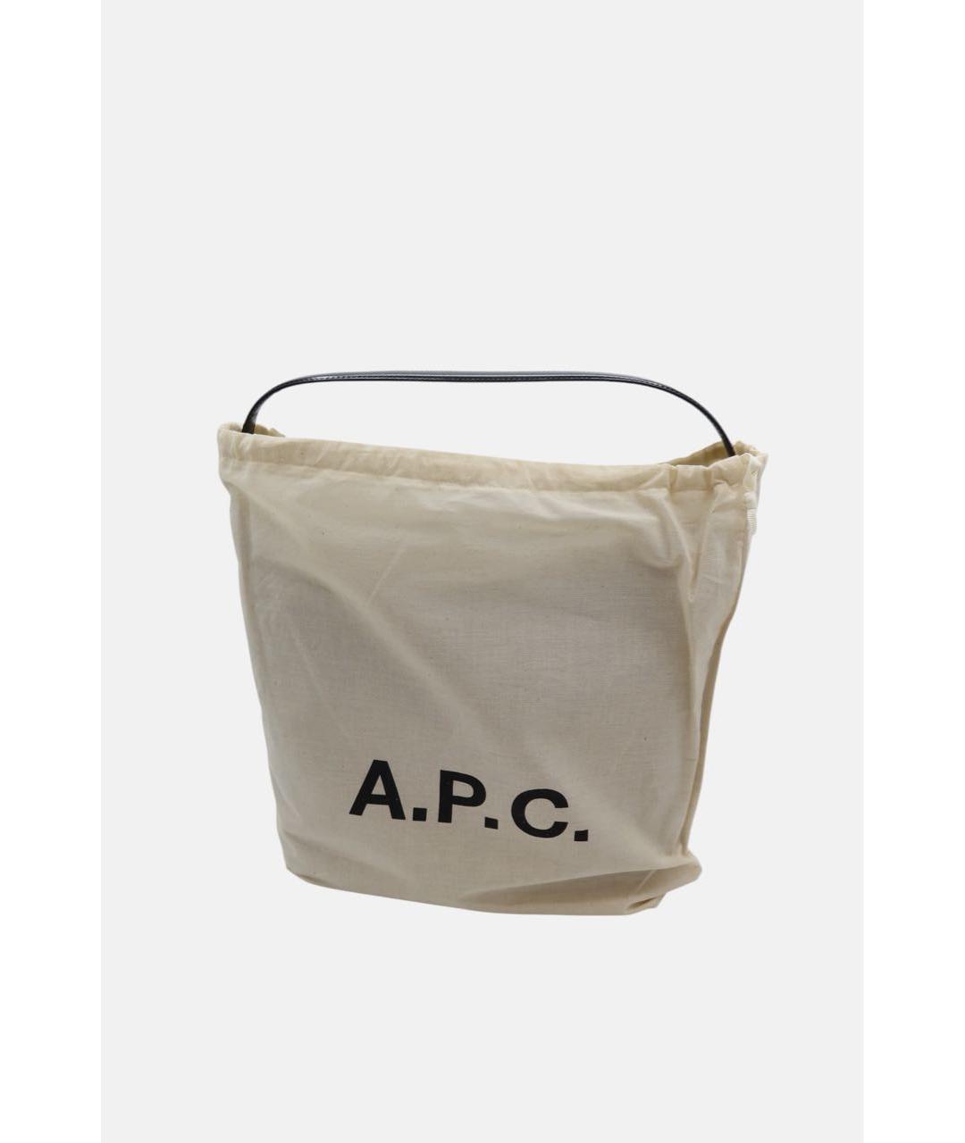 A.P.C. Черная кожаная сумка тоут, фото 2